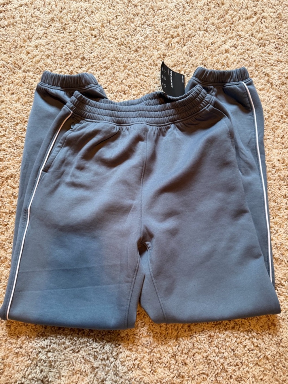 Abercrombie & Fitch Slate Blue Joggers with White Piping